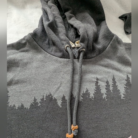 Tentree Charcoal Gray Hoodie with Forest Graphic Design Size S/XS - Picture 15 of 16